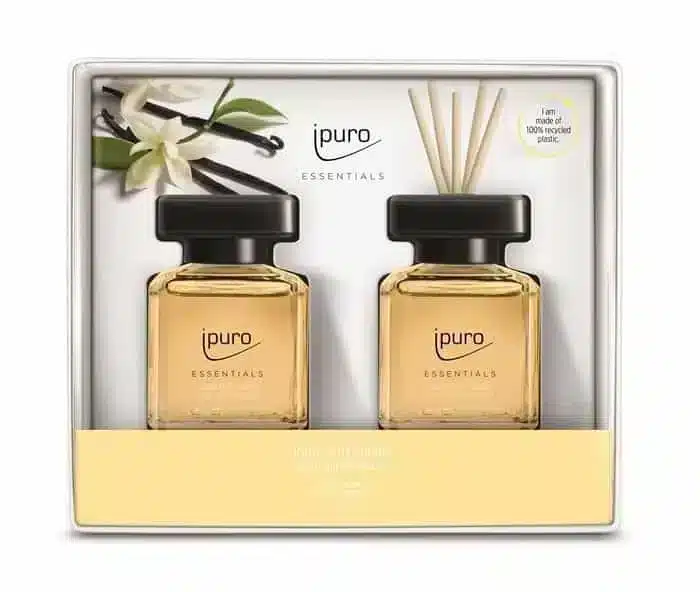 Ipuro Essentials Soft Vanilla geurstokjes set van 2x50 ml voor een zachte vanillegeur in huis