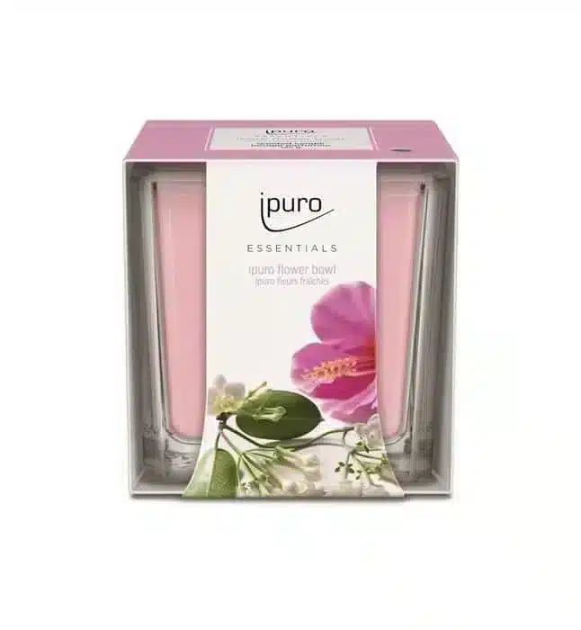 Ipuro Essentials Flower Bowl geurkaars van 125 g voor een bloemige sfeer in huis