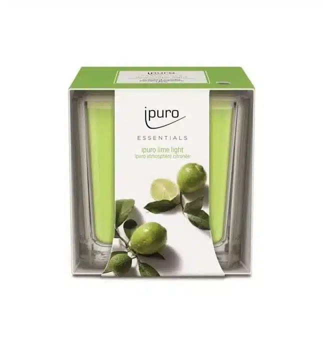 Ipuro Essentials Lime Light geurkaars van 125 g voor een frisse citrussfeer in huis