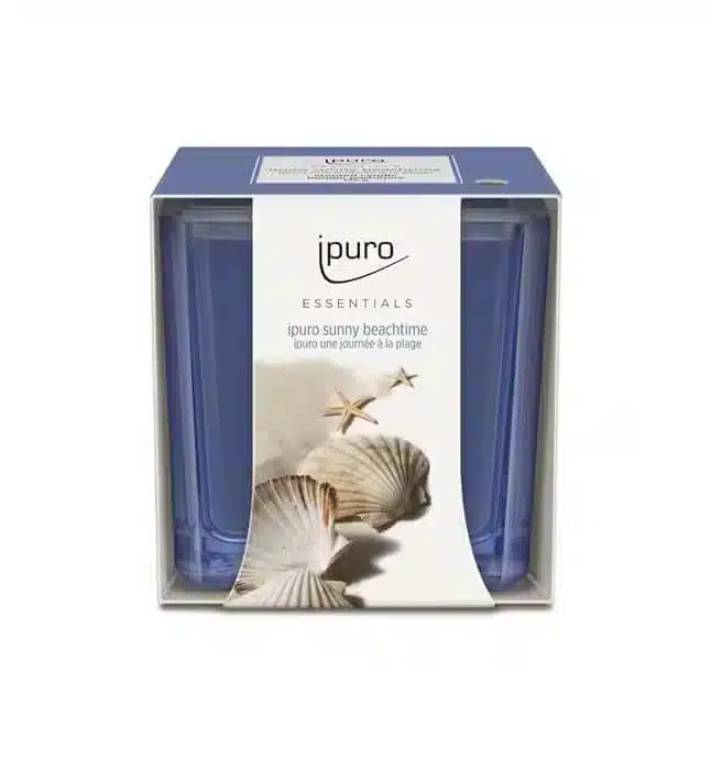 Ipuro Essentials Sunny Beachtime geurkaars van 125 g voor een zomerse strandsfeer in huis