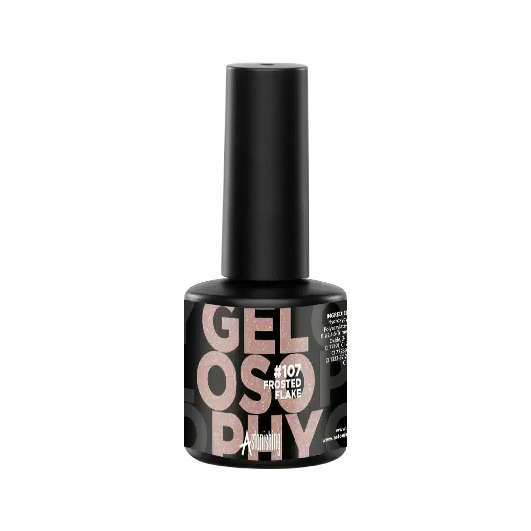 Astonishing Gelosophy #107 Frosted Flake 15ml, glinsterende gellak voor een sprankelende manicure