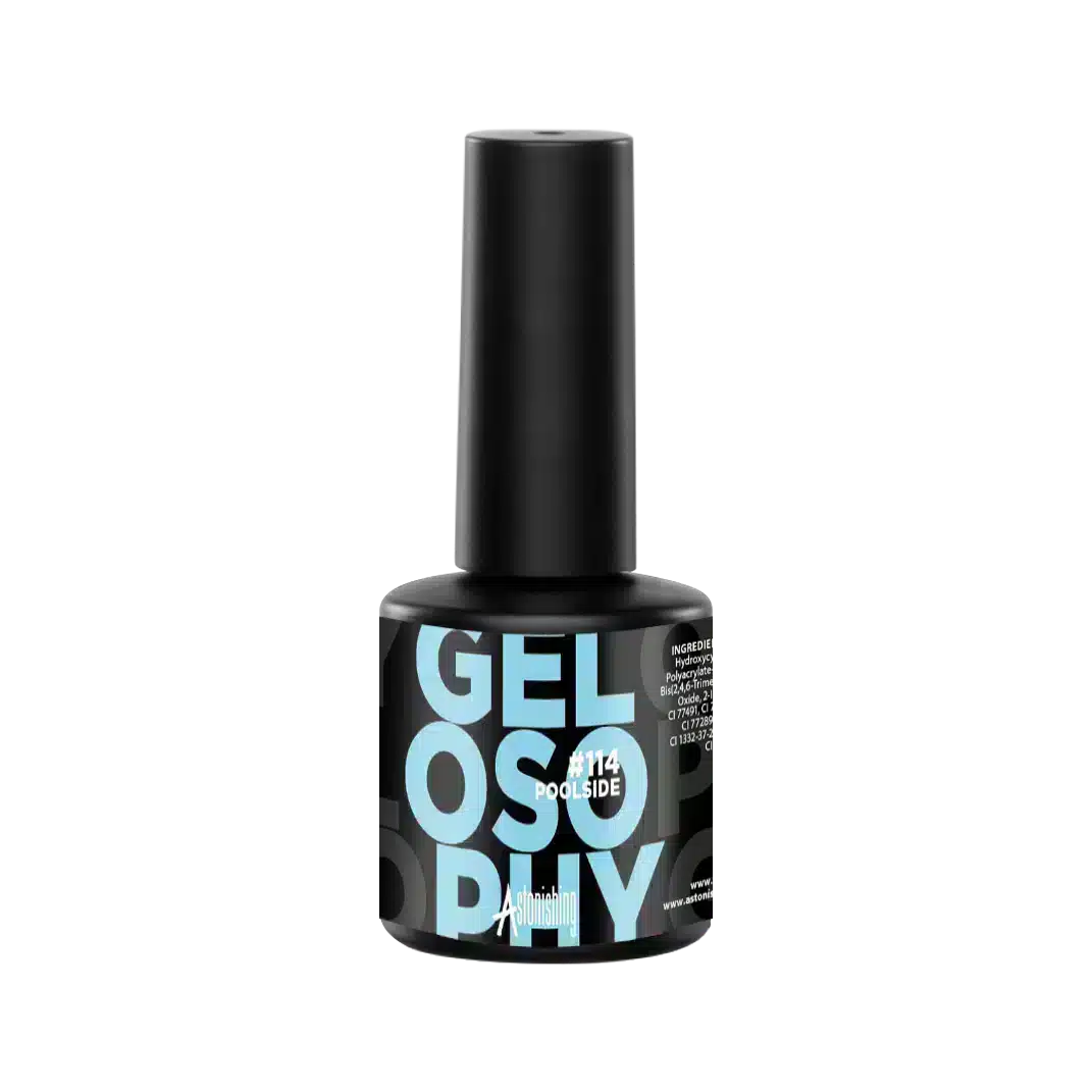 Astonishing Gelosophy #114 Poolside 15ml, frisblauwe gellak voor een zomerse, langhoudende manicure