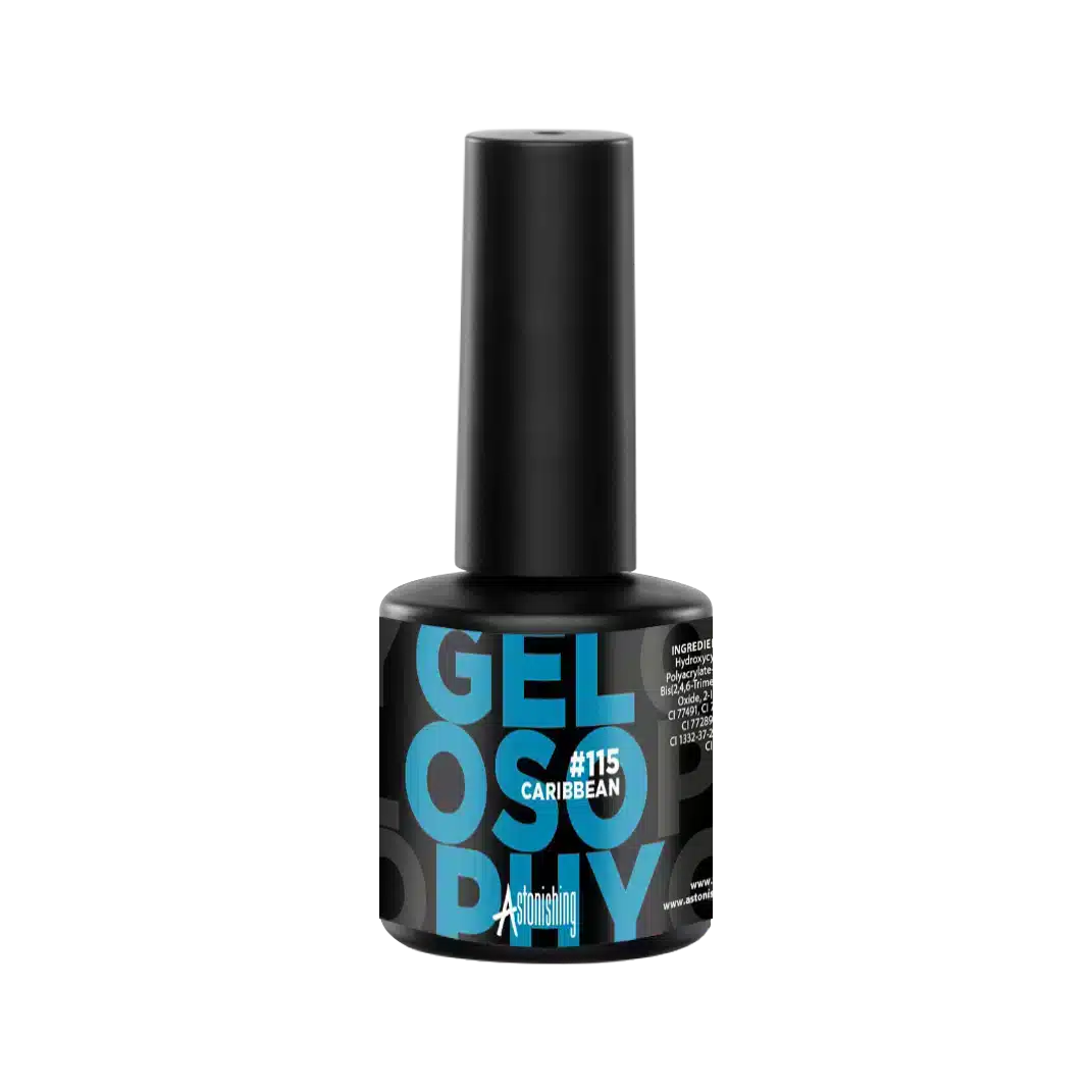 Astonishing Gelosophy #115 Caribbean 15ml, turquoise gellak voor een zomerse, langhoudende manicure