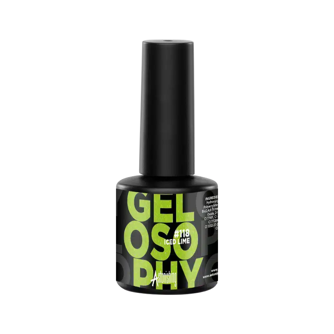 Astonishing Gelosophy #118 Iced Lime 15ml, limoengroene gellak voor een frisse, langhoudende manicure