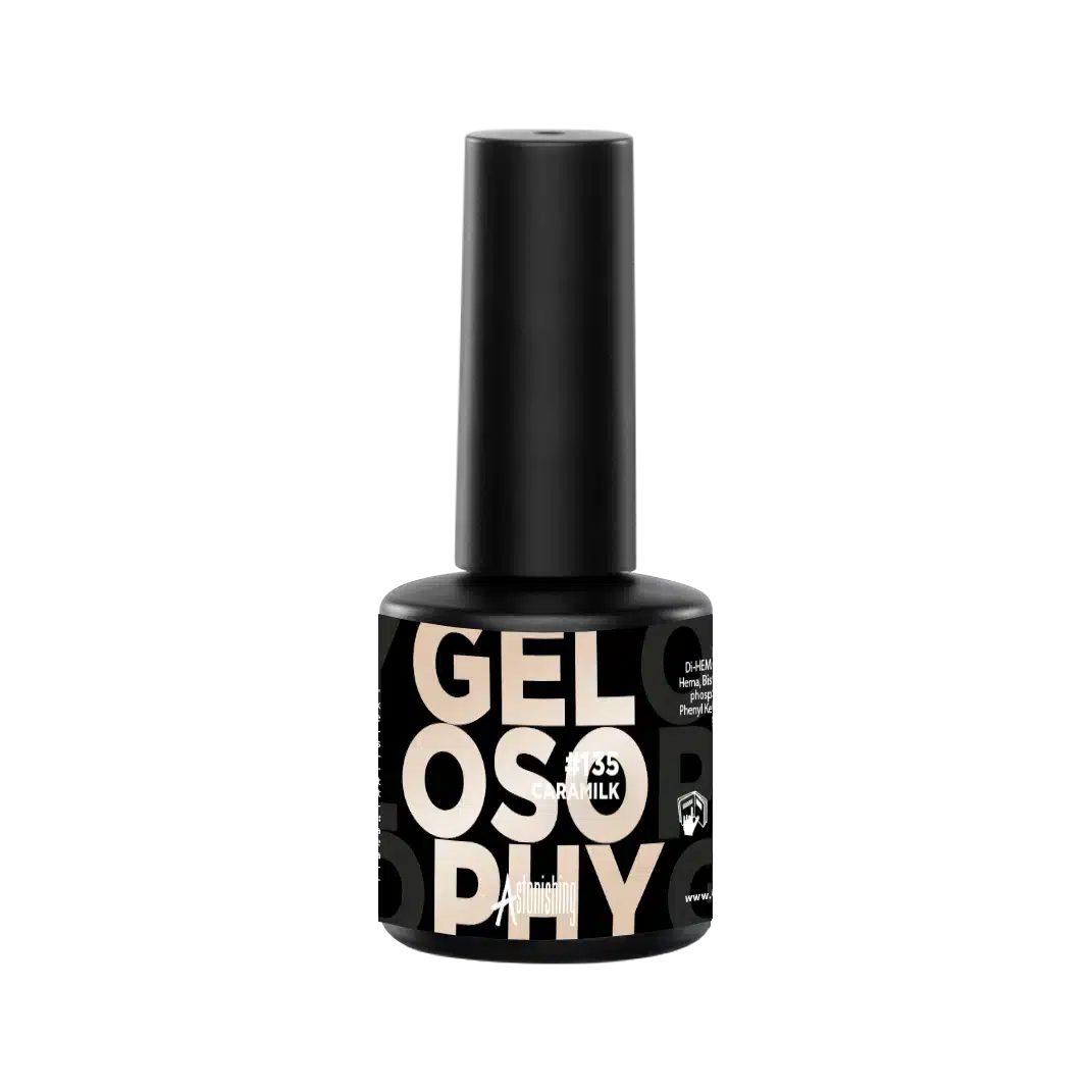 Astonishing Gelosophy #135 Caramilk gellak in 15ml flesje voor een warme, glanzende nagellook