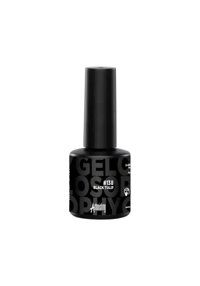 Astonishing Gelosophy #138 Black Tulip gellak in 15ml flesje voor een diepe, donkere nagelkleur