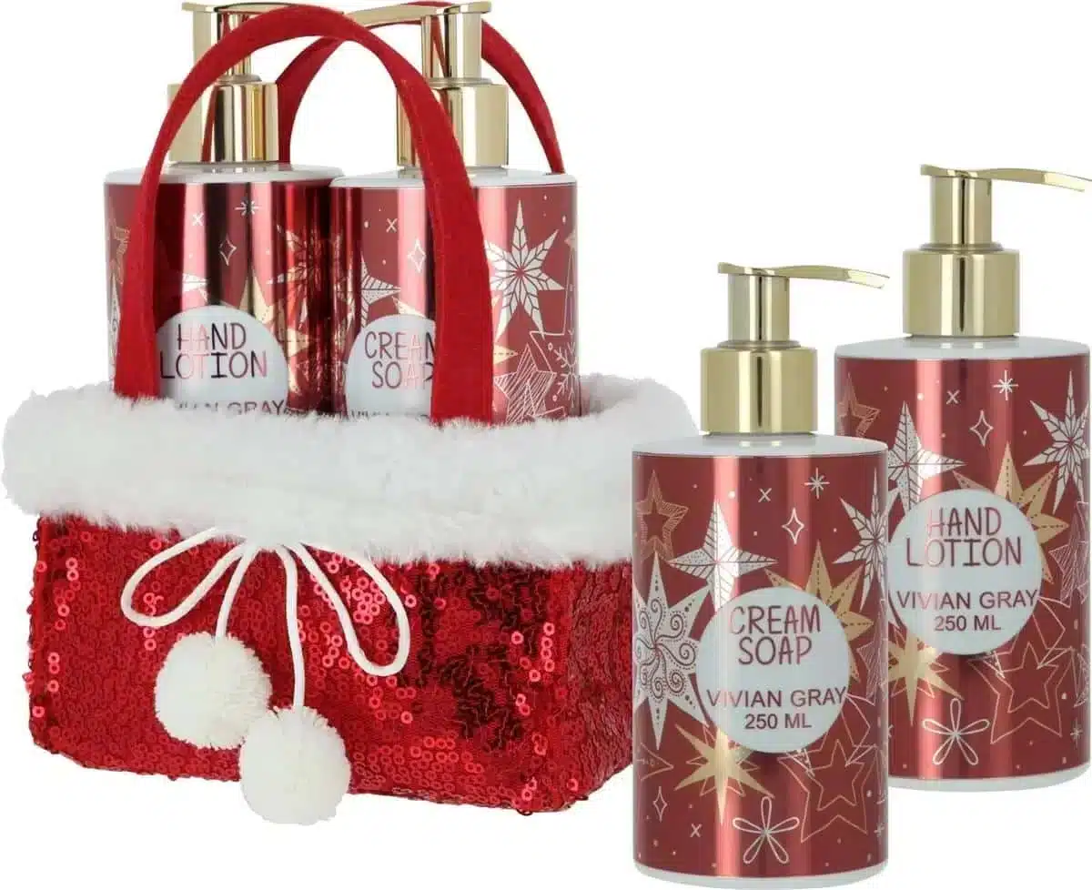 Red Glitters set met cremezeep en handlotion van elk 250 ml voor verzorgde, glanzende handen