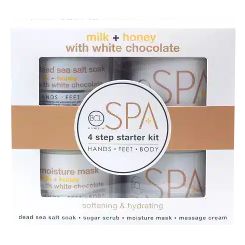 BCL Spa Starter Kit Milk + Honey + White Chocolate met 4 x 16 oz voor complete voetverzorging
