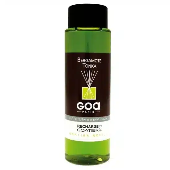 GOA navulling van 250ml in de warme geur Bergamot-Tonka voor je geurstokjes thuis