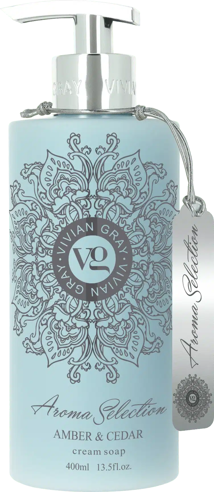Aroma Selection Amber & Cedar cream soap of 400 ml with a warm woody scent for cared-for hands