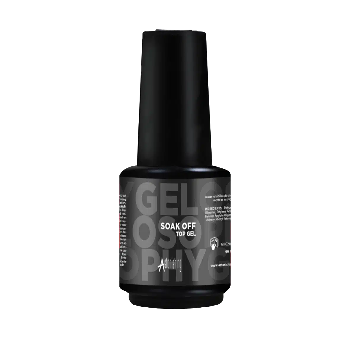 Astonishing Gelosophy Soak Off Top Gel 15ml voor een glanzende finish op je gellak