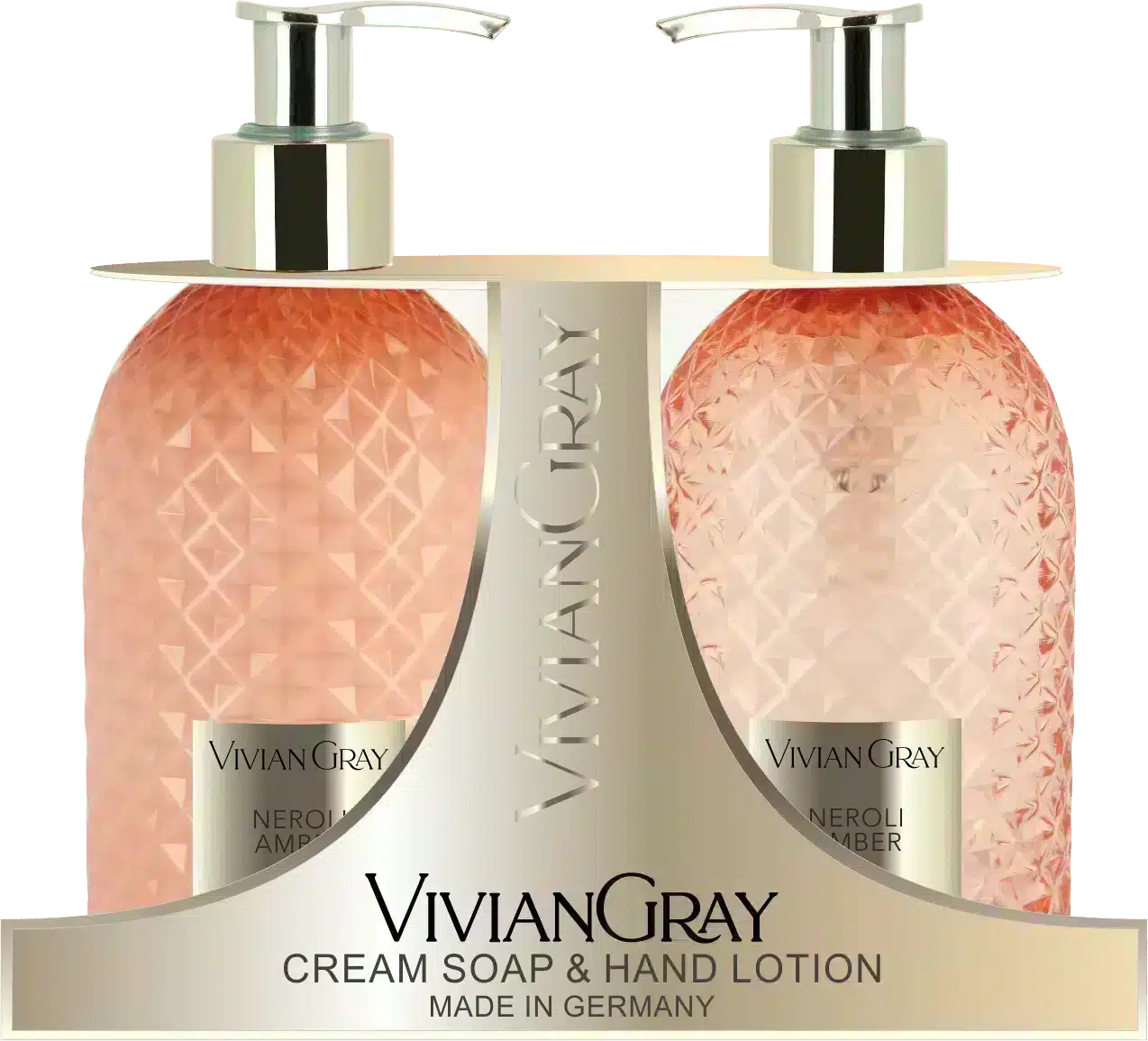 Gemstone Orange gift set with cream soap and hand lotion, 2x300ml for soft hands
