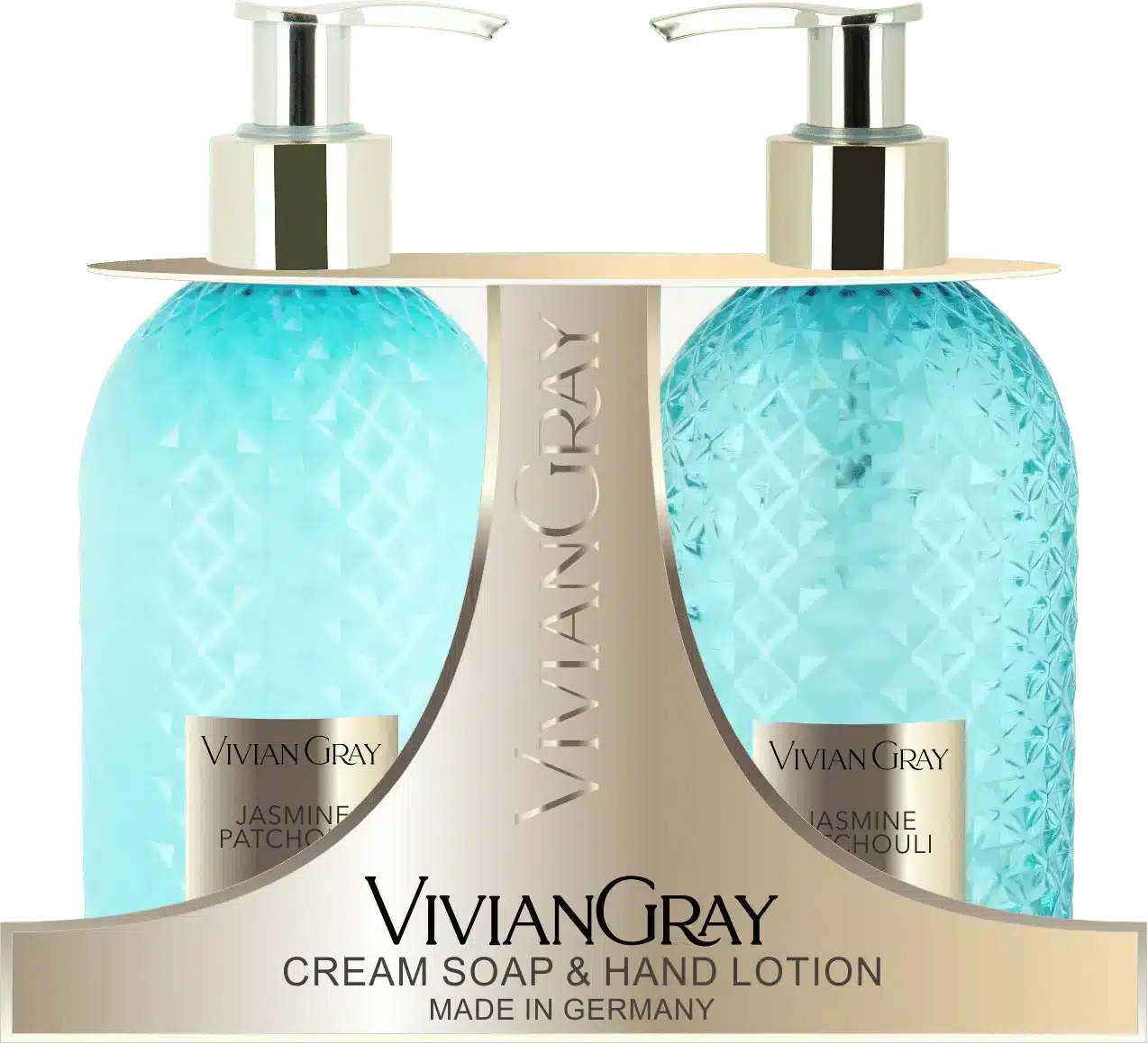Gemstone Turquoise gift set with cream soap and hand lotion, 2x300ml for soft hands
