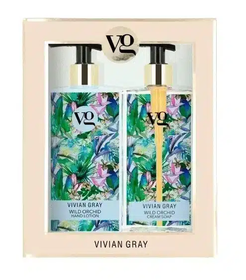 Wild Orchid set with hand soap and hand lotion of 350 ml each with the floral scent of orchid
