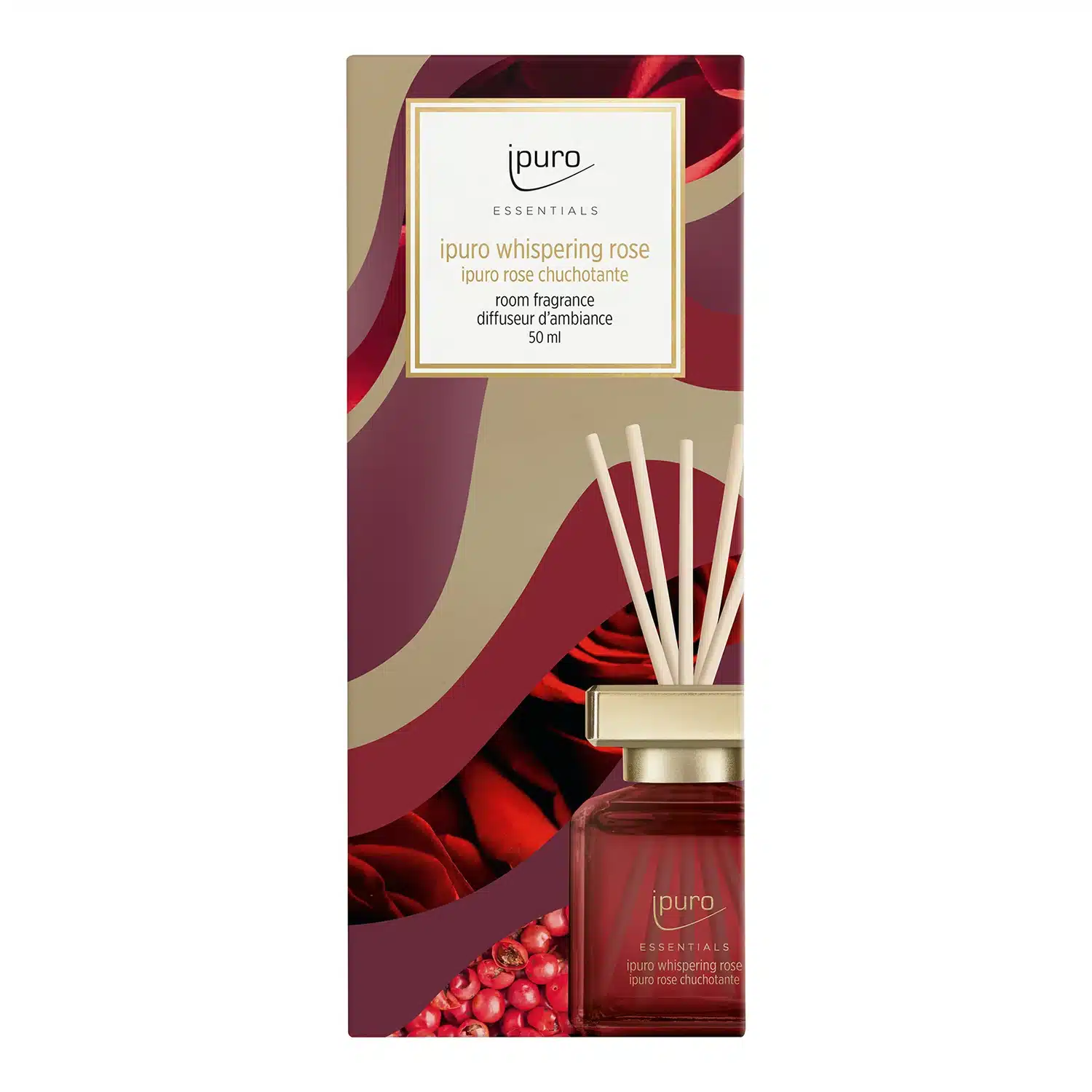 Essentials Whispering Rose huisparfum 100 ml met zachte rozengeur voor een warm interieur