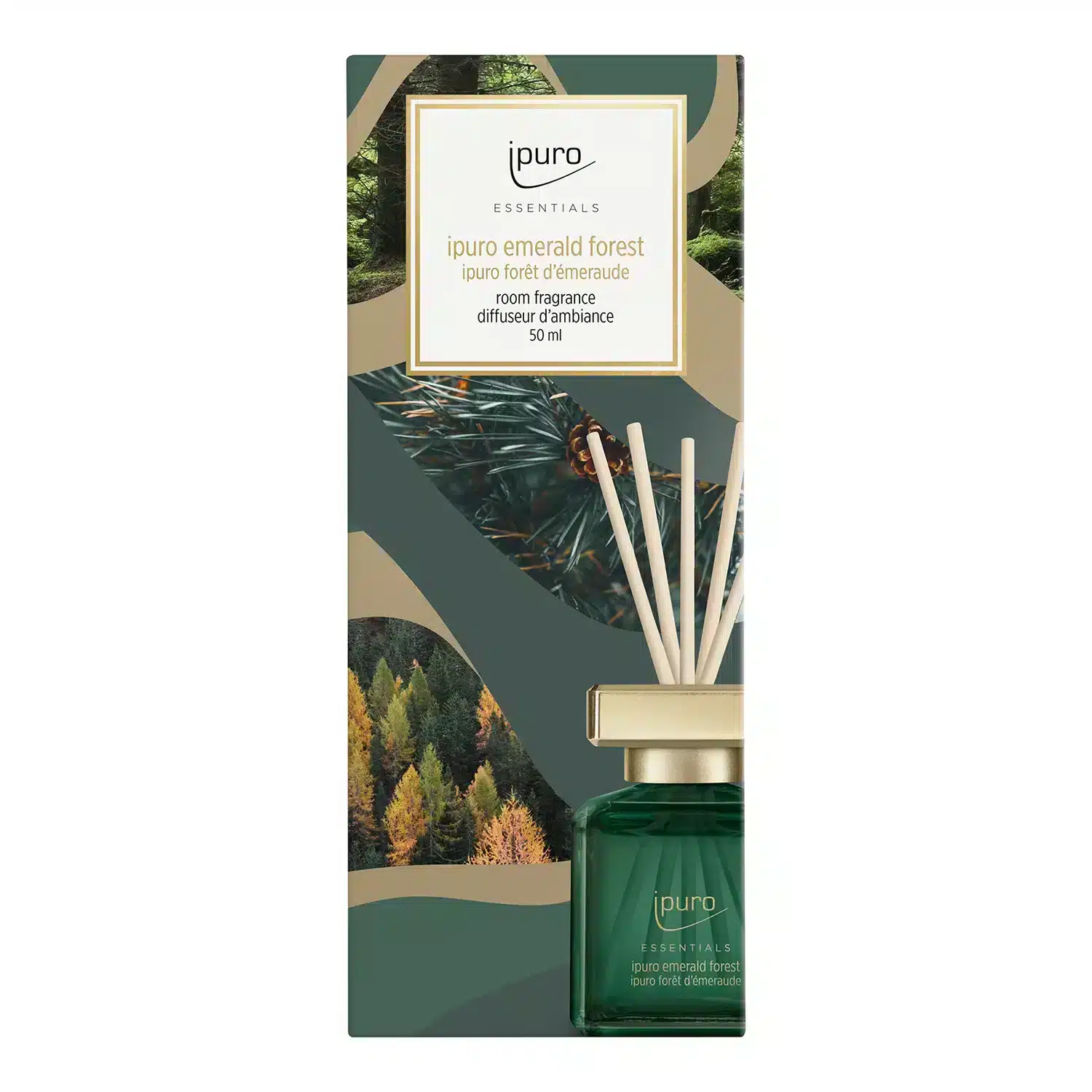 Essentials Emerald Forest huisparfum 100 ml met groene bosgeur voor een natuurlijke sfeer