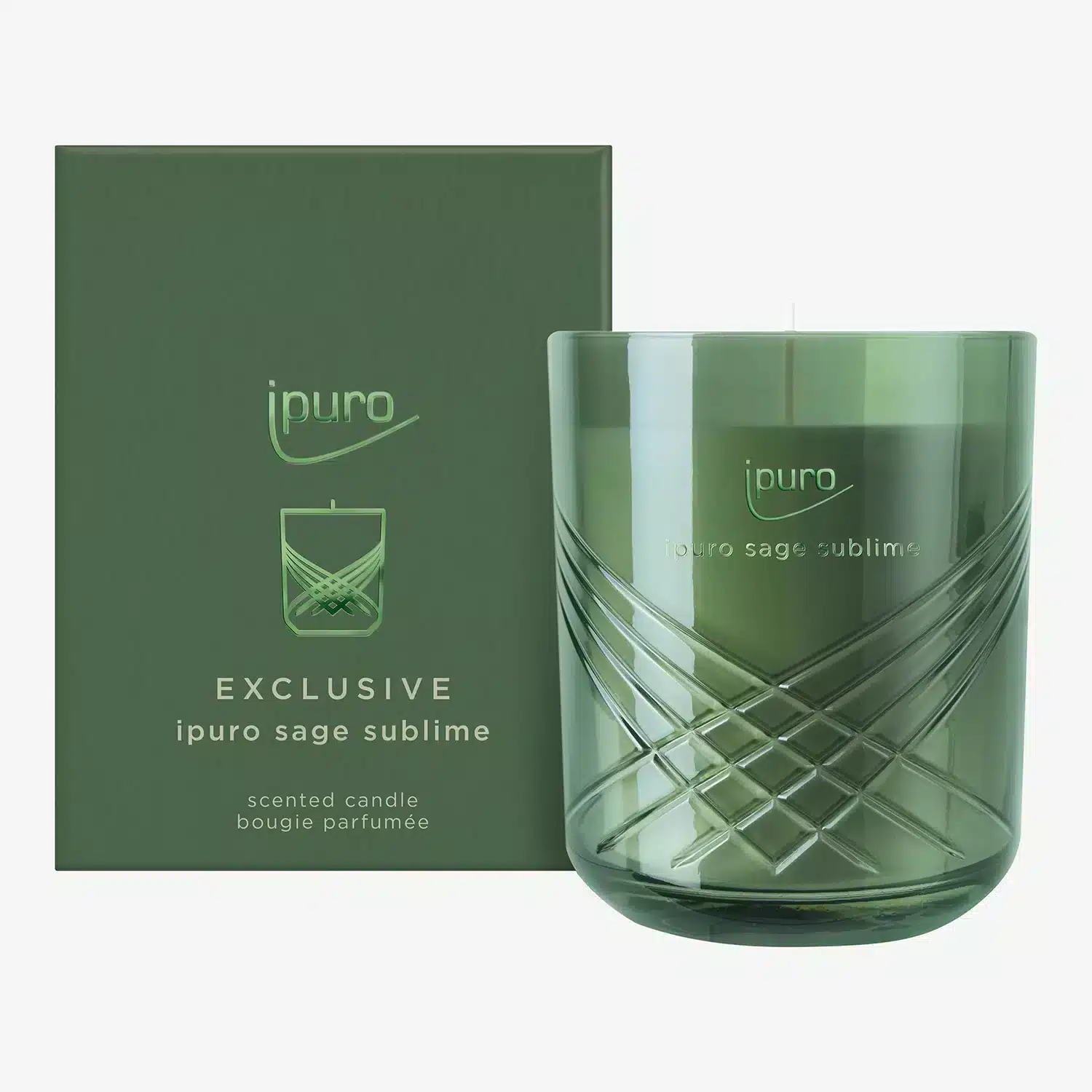 ipuro Exclusive sage sublime geurkaars van 270g voor een warme sfeer in huis