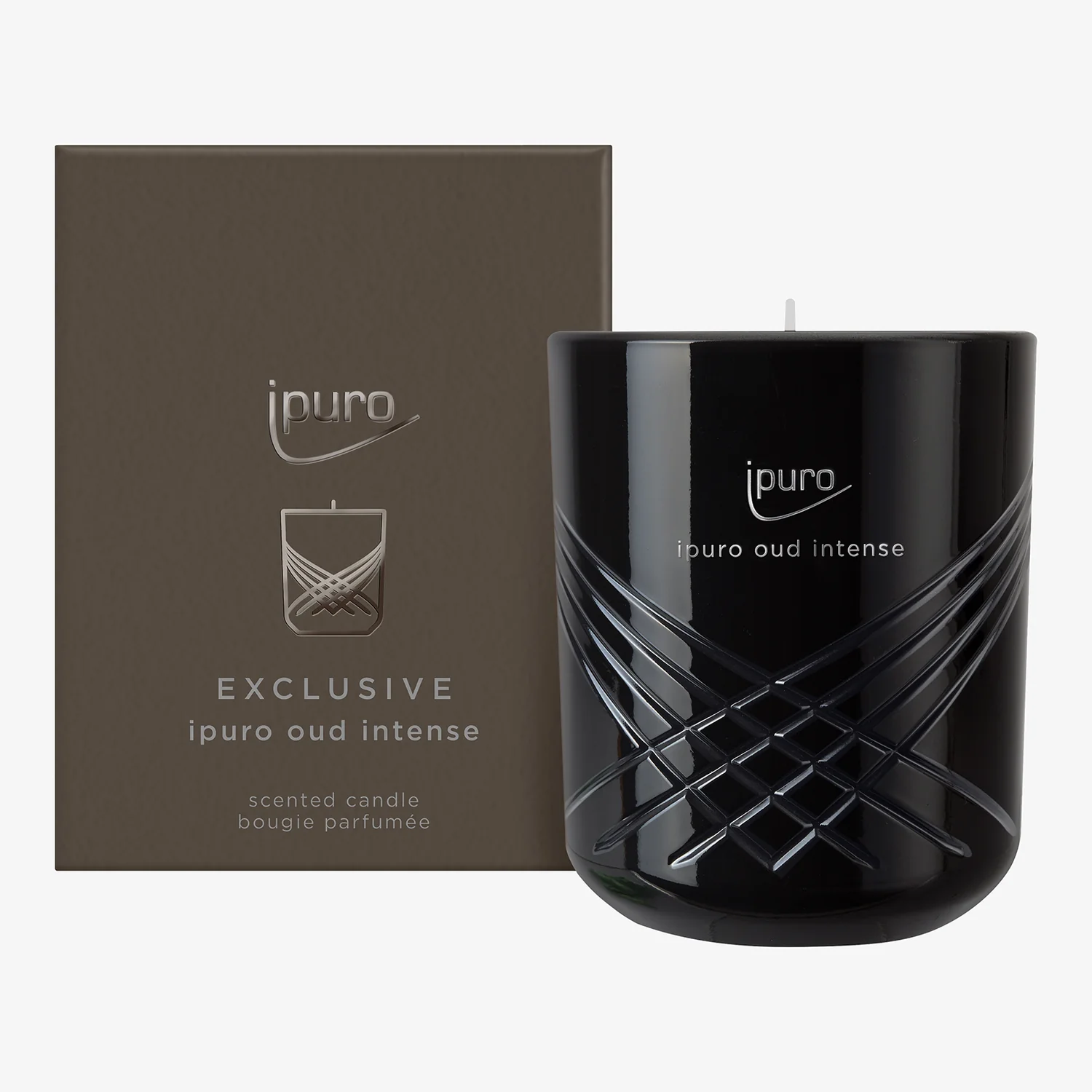 ipuro Exclusive Oud Intense geurkaars 270 g voor een warme en intense geur in huis