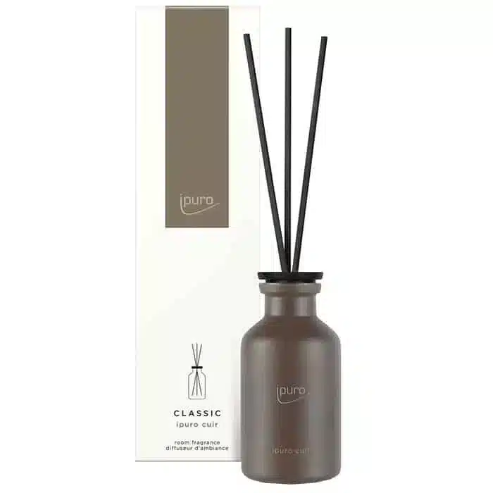 Ipuro Classic Cuir 240ml home fragrance with a refined leather scent for a pleasant atmosphere at home