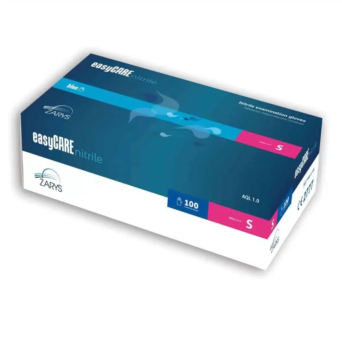 Zarys nitril handschoenen NS/PF in blauw, poedervrij, maat Small, doos van 100 stuks