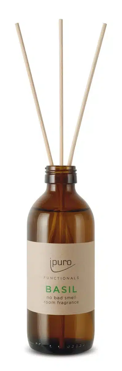 Ipuro functionals Basil geurstokjes van 150 ml voor een frisse, kruidige sfeer in huis
