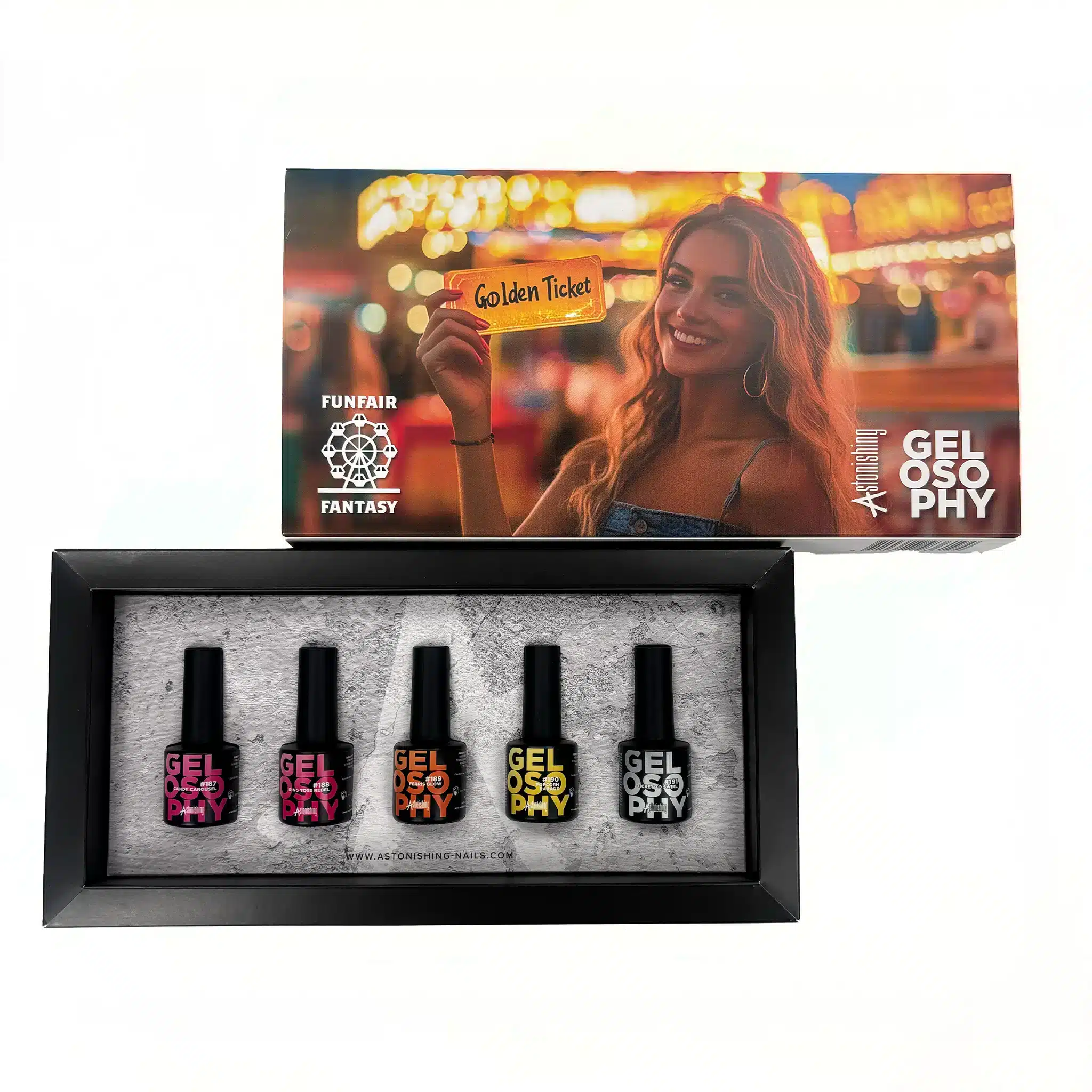 Astonishing Gelosophy Funfair Fantasy Collection Kit met 5 gellakken van 7 ml