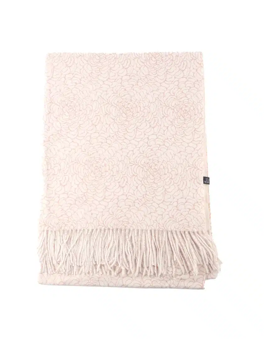 Luxe sjaal met bloempatroon in beige, 180 cm x 65 cm, elegante en zachte sjaal van Giuliano