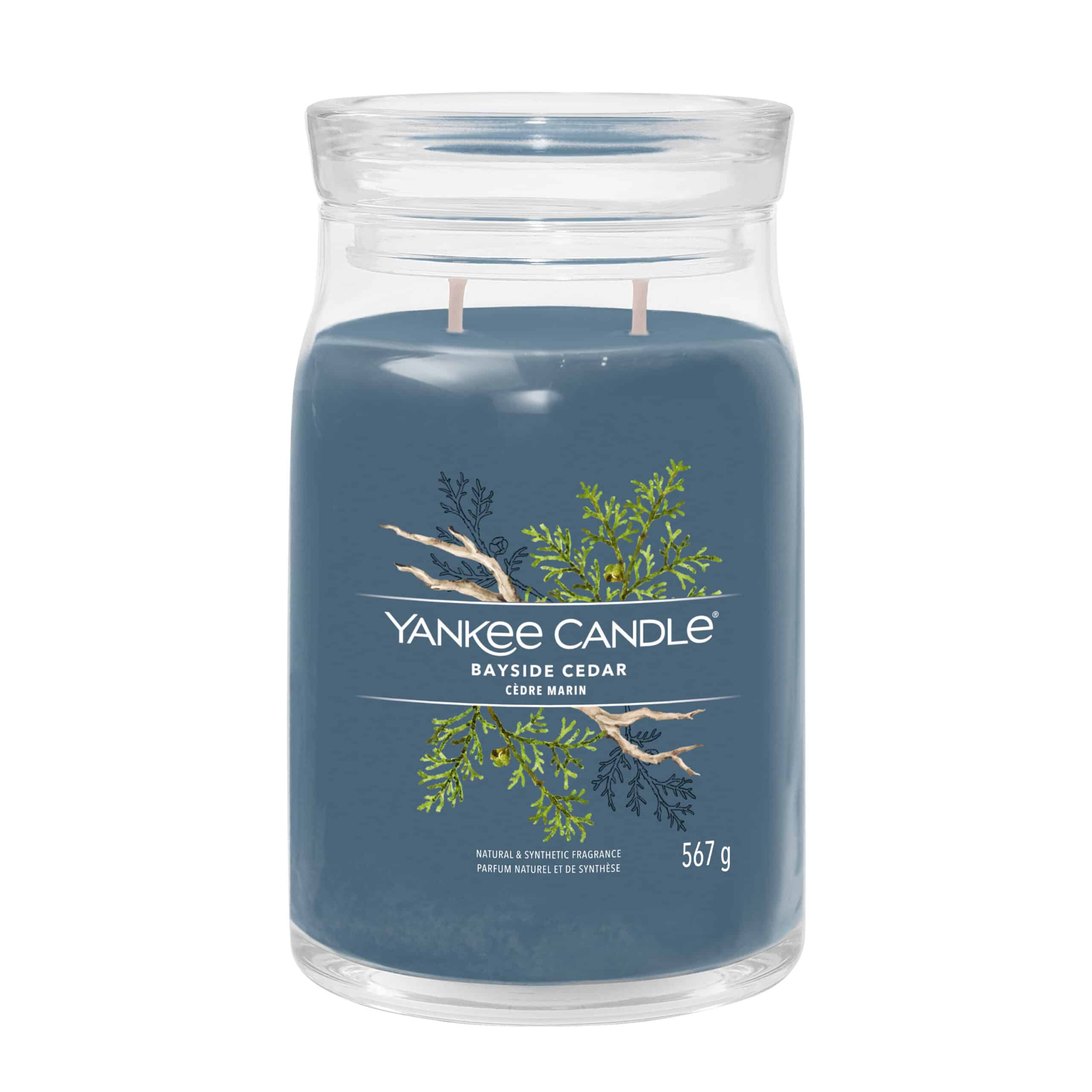 Yankee Candle Bayside Cedar Signature geurkaars in grote pot met frisse cederhoutgeur
