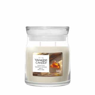 Yankee Candle Amber & Sandalwood Signature Medium Jar in glass jar