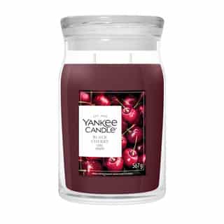 Yankee Candle Black Cherry Signature Large Jar, red scented candle in large glass jar