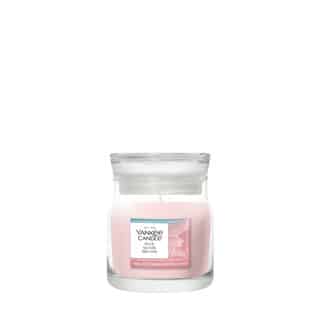 Yankee Candle Pink Sands Signature small jar scented candle with a warm tropical fragrance experience