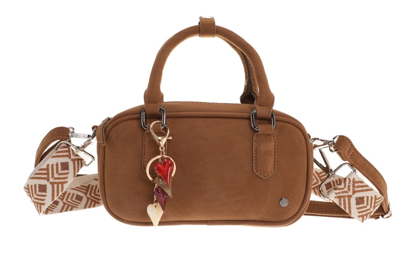 Milton handbag in camel-coloured leather look with handles for a stylish look