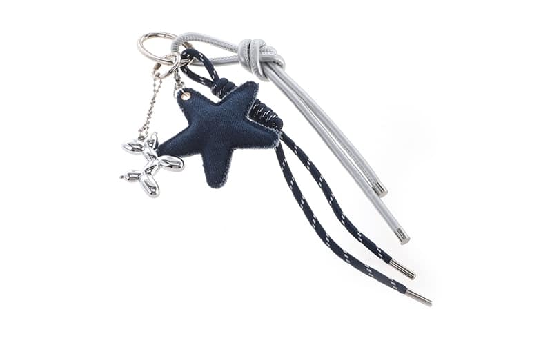 Britt keychain and bag charm in denim blue to embellish your bag